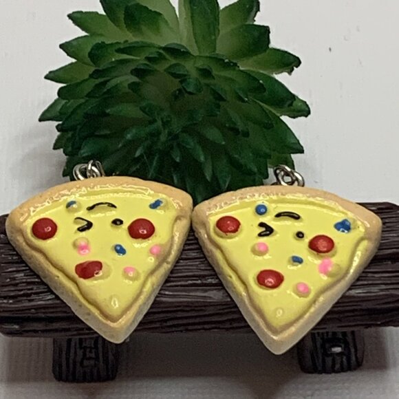 Pizza Earrings, Funny Food Earrings, Silly Earrings, Gift Idea, Food Jewelry - Picture 2 of 6